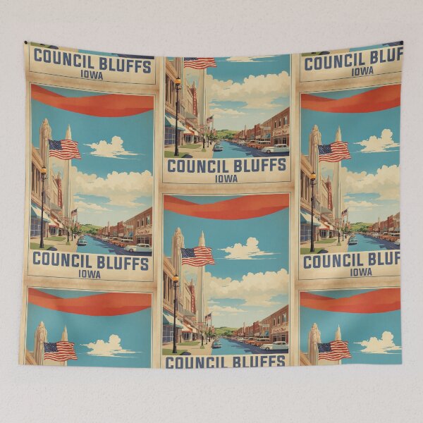 Item preview, Council Bluffs Iowa USA Vintage Travel Tourism  designed and sold by TravelersGems.