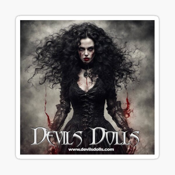 Devils Dolls - Black hair vampire babe Sticker