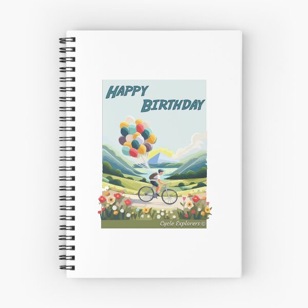 Item preview, Cycling Happy Birthday Balloons designed and sold by cycleexplorers.