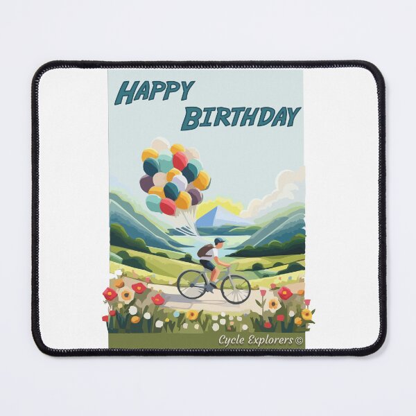Item preview, Cycling Happy Birthday Balloons designed and sold by cycleexplorers.