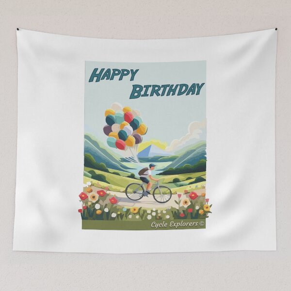 Item preview, Cycling Happy Birthday Balloons designed and sold by cycleexplorers.