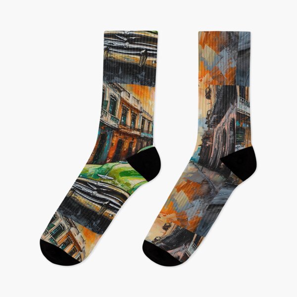 Item preview, Vintage Vibes - Classic Green Car Amidst Havana's Iconic Architecture Generative AI designed and sold by OlfactoART Studio.