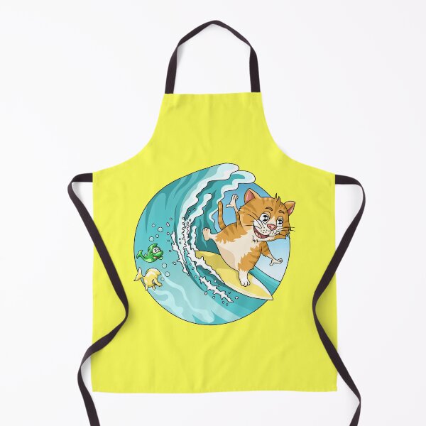 Item preview, Cute surfing cat with fishes designed and sold by ARTemyzz.