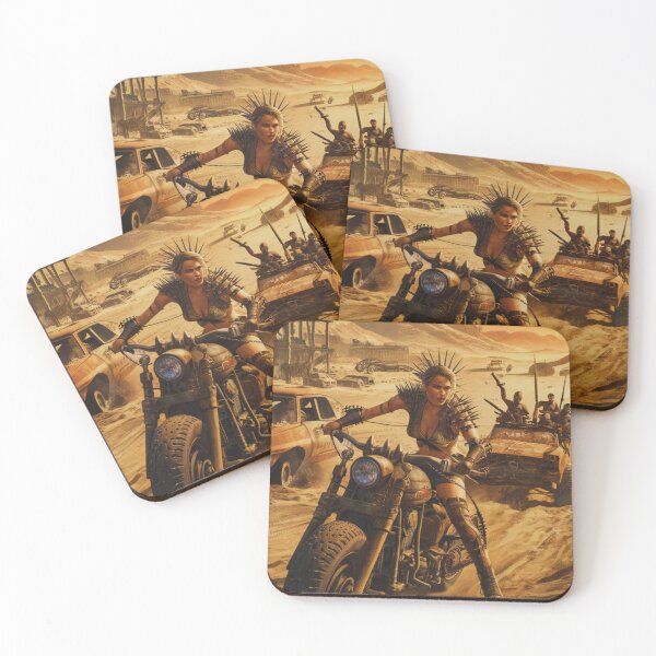 Item preview, Motorbike warrior girl in a post apocalyptic wasteland designed and sold by Purpleflex.