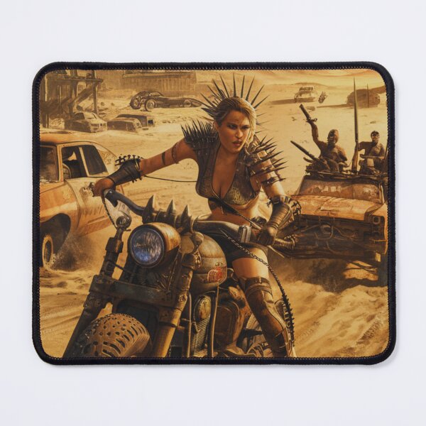 Item preview, Motorbike warrior girl in a post apocalyptic wasteland designed and sold by Purpleflex.
