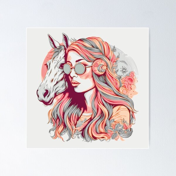 Femme hippie orangée Poster