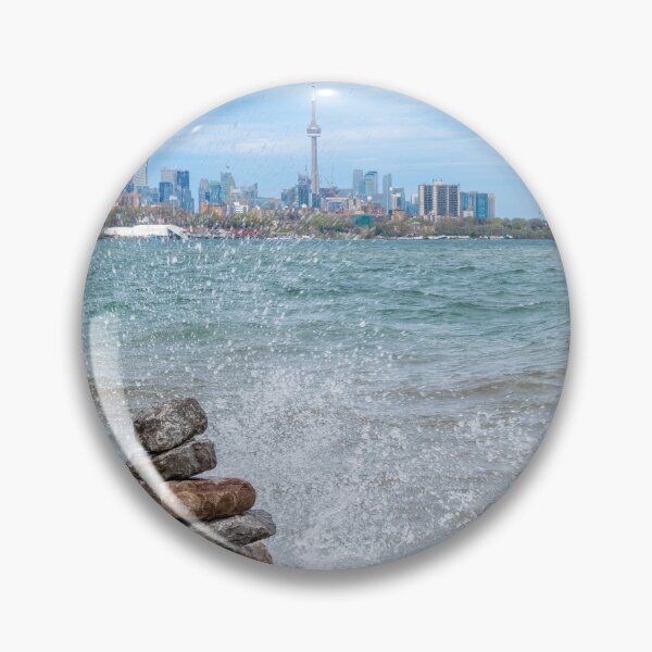 Item preview, Waves Crash Into the Rocks, Toronto Skyline designed and sold by jrtwynam.