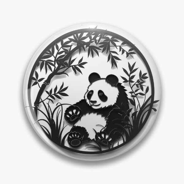 Item preview, Adorable Bamboo Buddy: Chinese Panda Cutout Delight designed and sold by Ignorant-Artist.