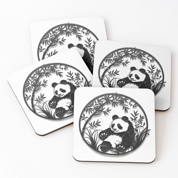 Item preview, Adorable Bamboo Buddy: Chinese Panda Cutout Delight designed and sold by Ignorant-Artist.