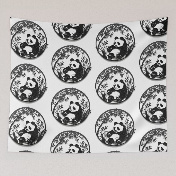 Item preview, Adorable Bamboo Buddy: Chinese Panda Cutout Delight designed and sold by Ignorant-Artist.
