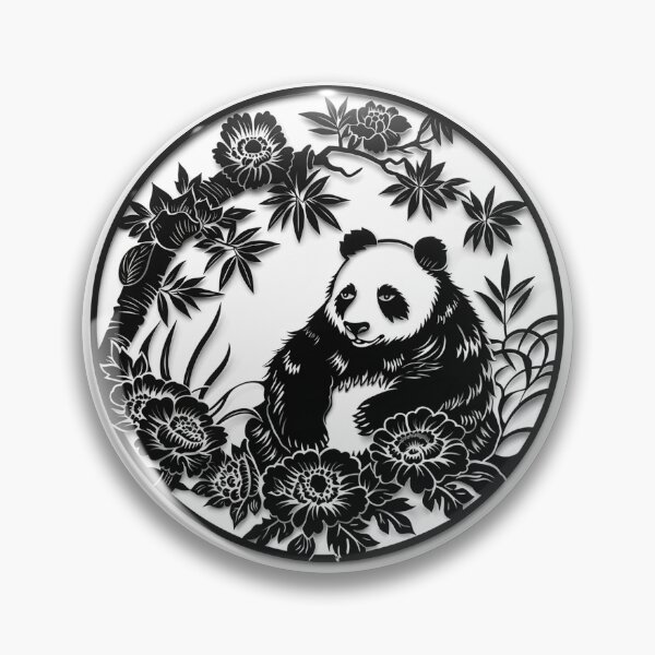 Item preview, Cuddly Panda Pals: Charming Chinese Cutout Design designed and sold by Ignorant-Artist.