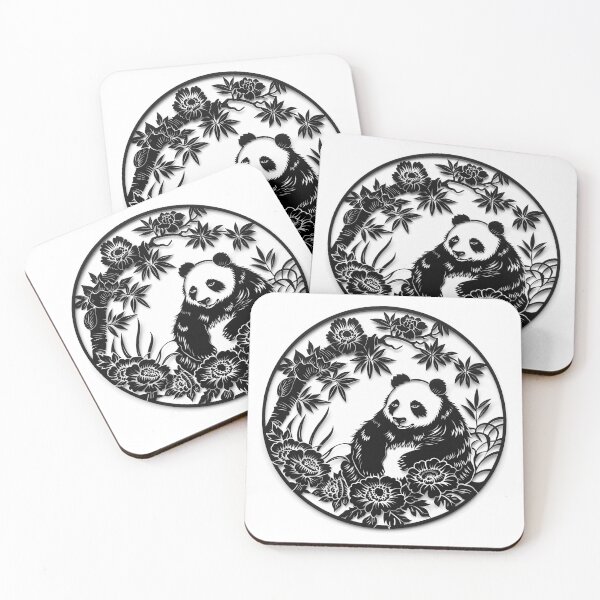 Item preview, Cuddly Panda Pals: Charming Chinese Cutout Design designed and sold by Ignorant-Artist.