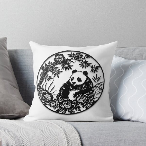 Item preview, Cuddly Panda Pals: Charming Chinese Cutout Design designed and sold by Ignorant-Artist.