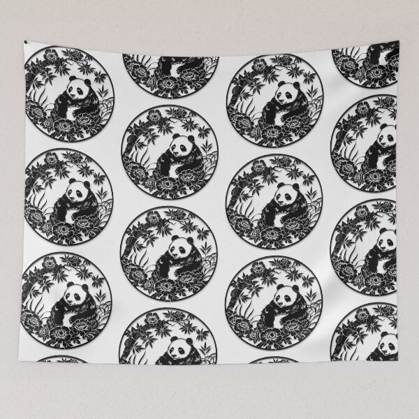 Item preview, Cuddly Panda Pals: Charming Chinese Cutout Design designed and sold by Ignorant-Artist.