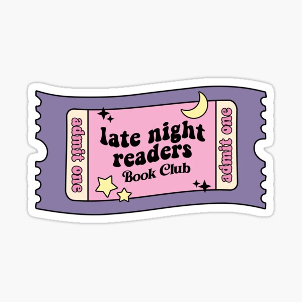 Artikel-Vorschau von Ticket Late Night Readers Buchclub Gutschein Buch Trope für Buchliebhaber, designt und verkauft von BookWishEra.