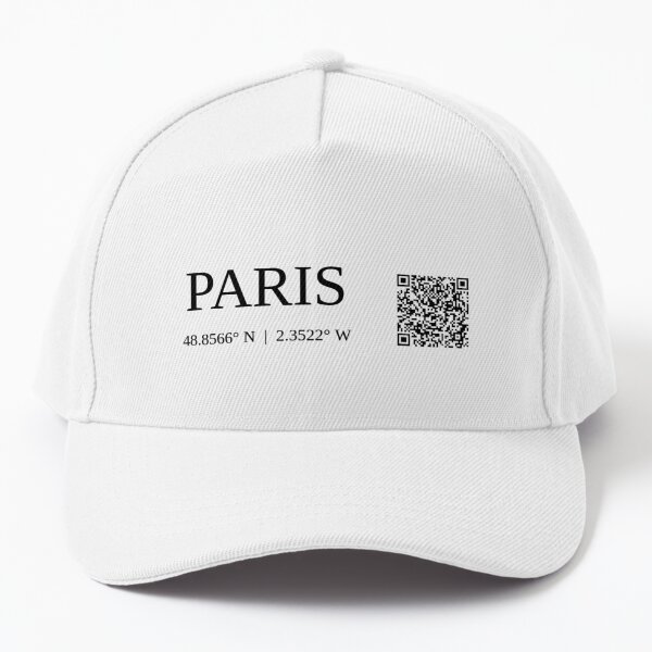 city of paris france text gps coords - light  casquette de baseball