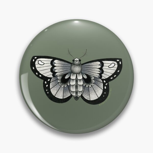Item preview, Illustrative tattoo style butterfly moth designed and sold by Cabot of Curiosities.