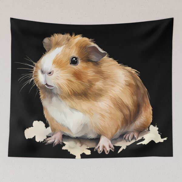 Item preview, "Guinea Pig in Watercolor: Full Body Print" designed and sold by Art-Vortex-fr.