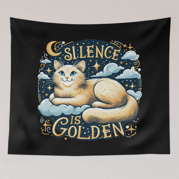 Item preview, A wise Cat says that Silence is golden /⁠ᐠ⁠｡⁠ꞈ⁠｡⁠ᐟ⁠\ designed and sold by Coollzone.