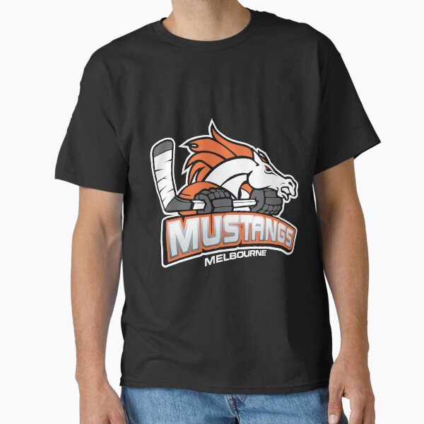 Vista previa del artículo con la obra «Logotipo de Melbourne Mustangs Classic White», diseñado y vendido por Melbourne Mustangs Ice Hockey Club.