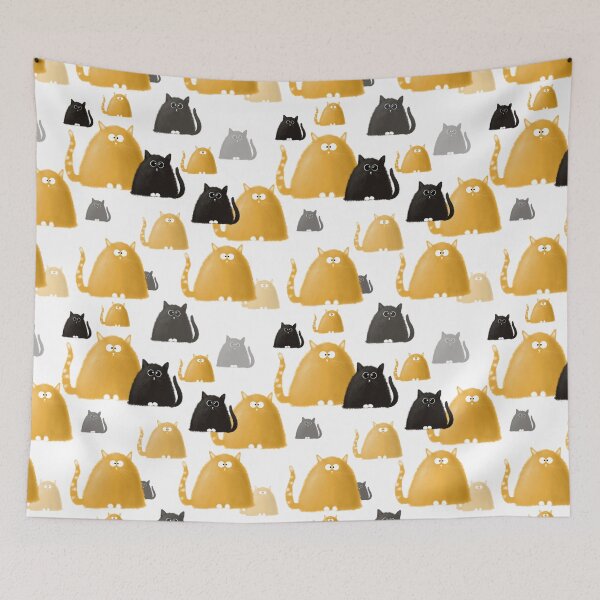 Item preview, Charming pattern with cats: red and black designed and sold by HelgaMagpai.