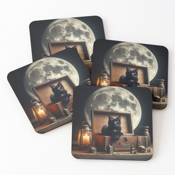 Item preview, Charming Cat in the Full Moon designed and sold by JrSkDesign ✅ .