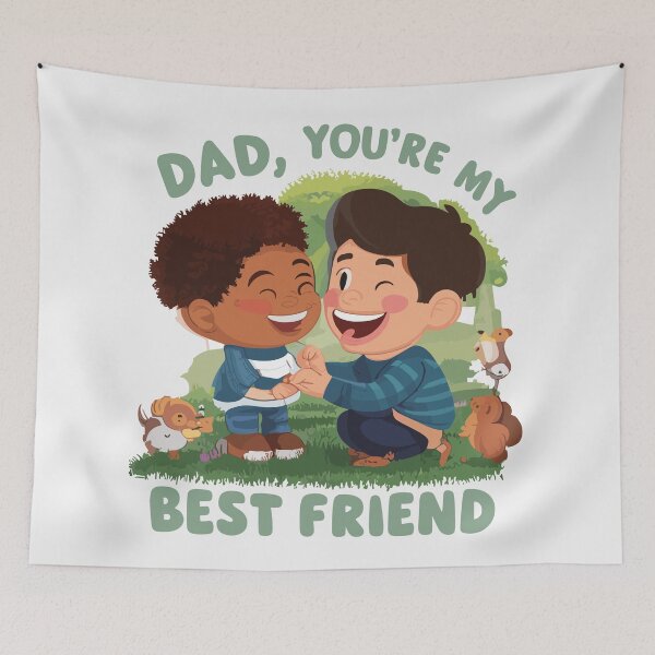 Item preview, Dad, You're My Best Friend - Heartwarming Father's Day Illustration designed and sold by HahaHandlesHub.