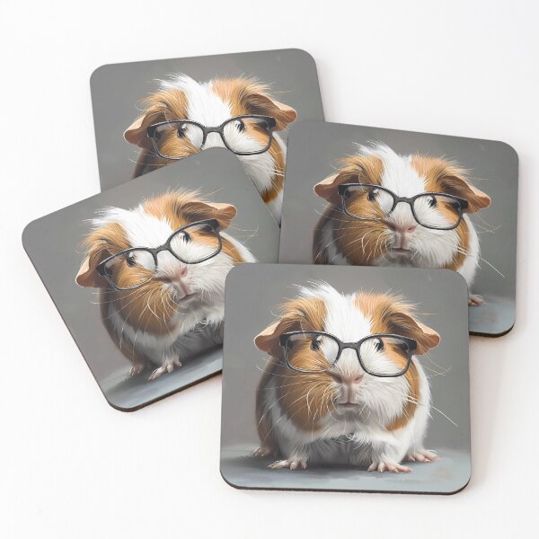 Item preview, “Guinea Pig Scholar: Visionary in Glasses” designed and sold by Art-Vortex-fr.