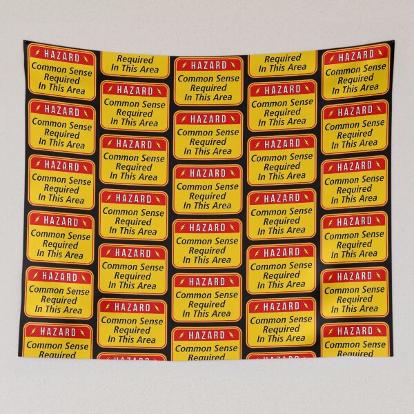 Item preview, HAZARD:  Common Sense Required In This Area - funny warning work signs designed and sold by DesignsFromTW-S.