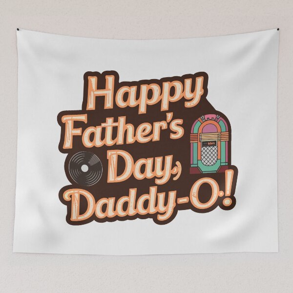 Item preview, Happy Father's Day, Daddy-O! Retro Typography Art Print designed and sold by HahaHandlesHub.