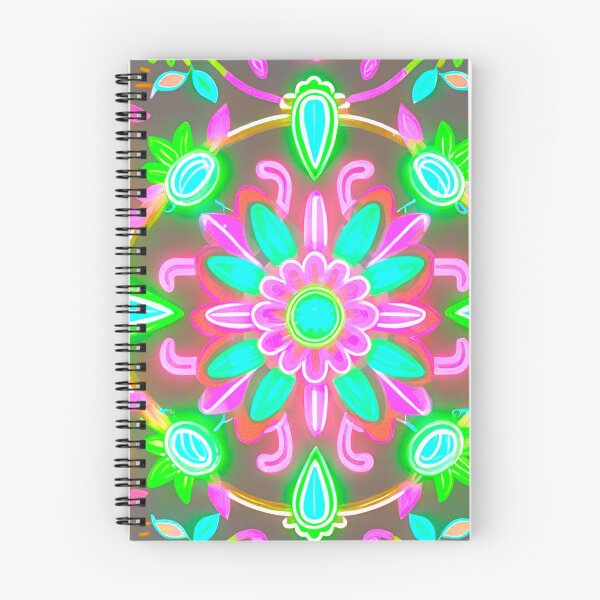 Item preview, Neon Blossom: Green Floral Neon Pattern designed and sold by GrizzlyCollective.