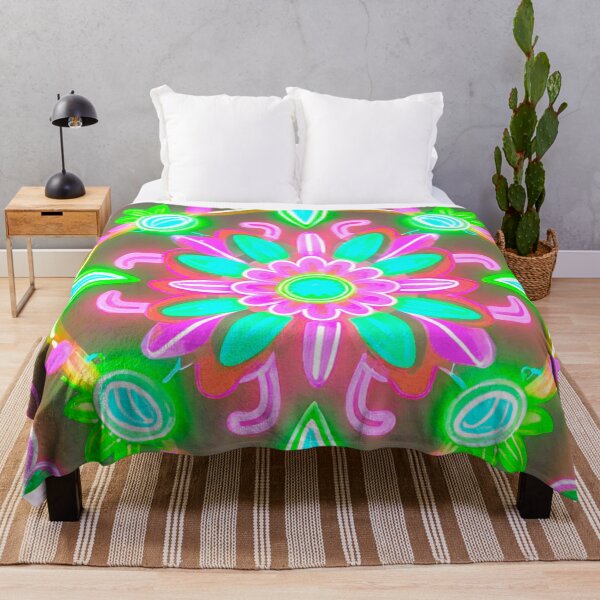 Item preview, Neon Blossom: Green Floral Neon Pattern designed and sold by GrizzlyCollective.