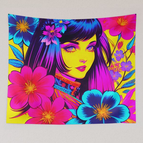 Item preview, Floral Radiance: Beautiful Woman Amongst Flowers designed and sold by GrizzlyCollective.