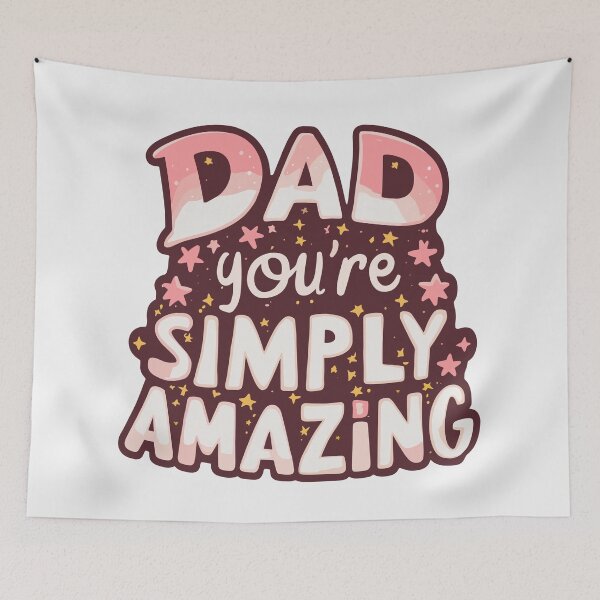 Item preview, Simply Amazing Dad - Whimsical Father's Day Typography Art designed and sold by HahaHandlesHub.