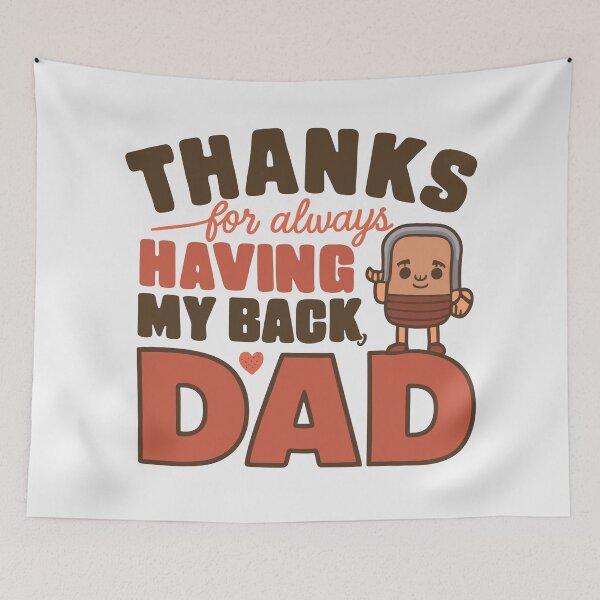 Item preview, Thanks for Having My Back, Dad" - Heartfelt Father's Day Art designed and sold by HahaHandlesHub.