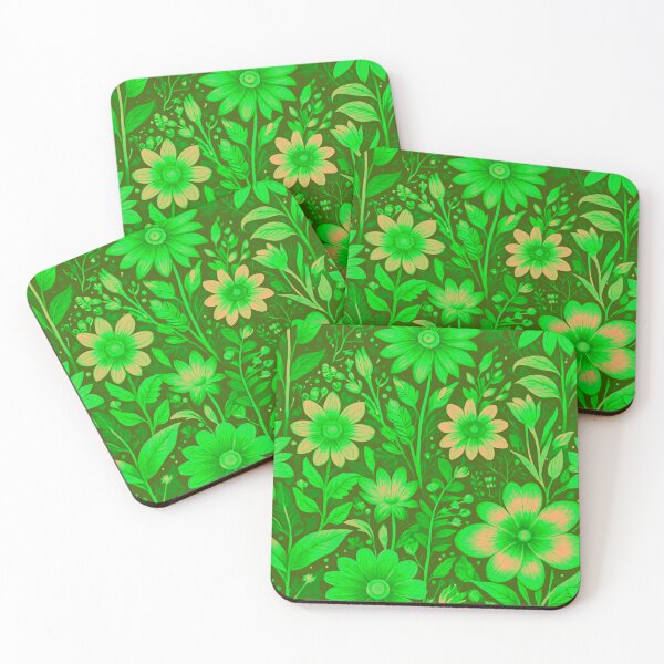 Item preview, Citrus Bloom: Floral Pattern in Green and Orange designed and sold by GrizzlyCollective.