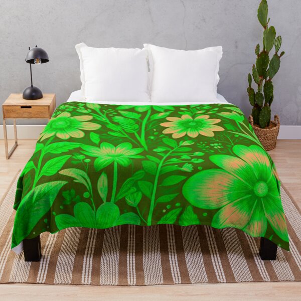 Item preview, Citrus Bloom: Floral Pattern in Green and Orange designed and sold by GrizzlyCollective.