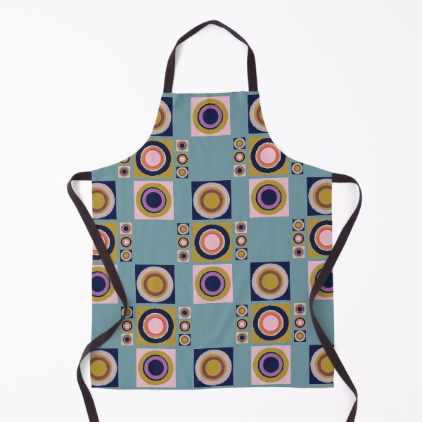 Item preview, 1960s Retro Modern Psychedelic Abstract Lunar Eclipse Tiles Pattern on Blue designed and sold by scome.