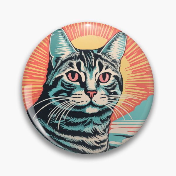 Item preview, Risograph Funky Cat designed and sold by ArtstyleAlchemy.
