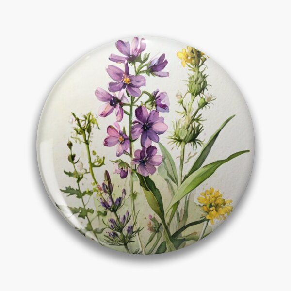 Item preview, Watercolor Purple and Yellow Wild flowers illustration designed and sold by Ana Luca.