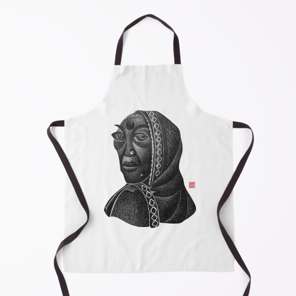 Item preview, Old Indian Village Woman Wearing Traditional Indian Dressing Portrait designed and sold by Wiggly Lines.