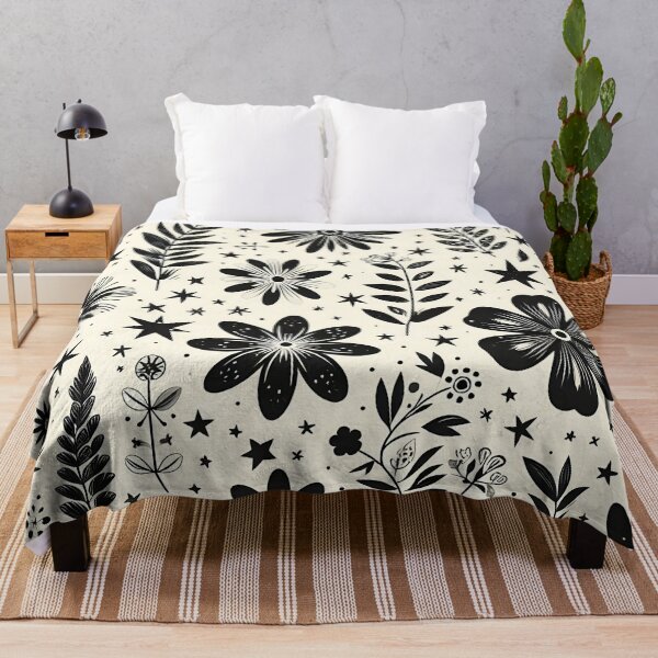 Item preview, Black and Beige Floral Pattern designed and sold by GraphicsClub.
