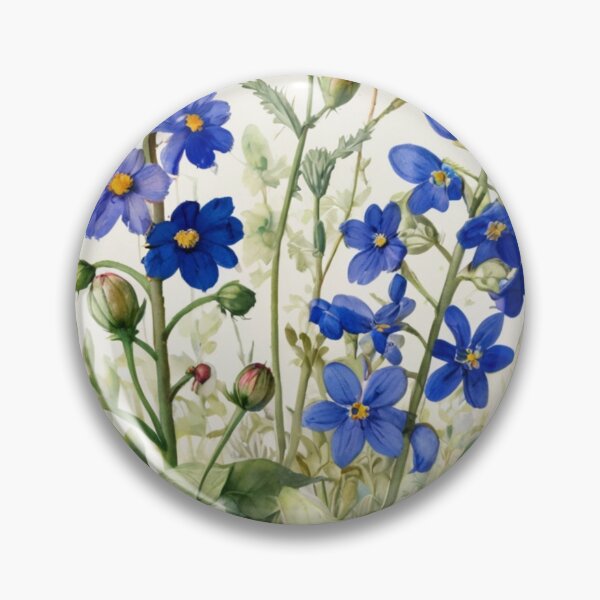 Item preview, Blue Watercolor Wild flowers illustration designed and sold by Ana Luca.