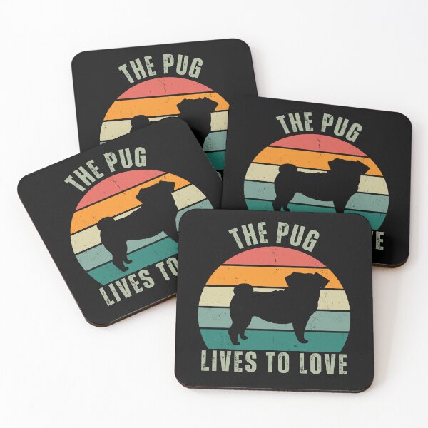 Item preview, Retro Sun Pug Lives To Love Pug Mom Pug Dad Pug Lover Gift designed and sold by twigandmeadow.