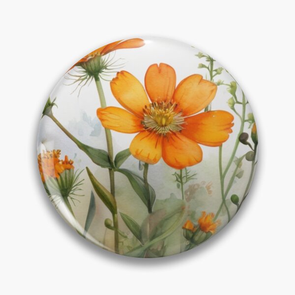 Item preview, Orange Watercolor Wild flowers illustration designed and sold by Ana Luca.