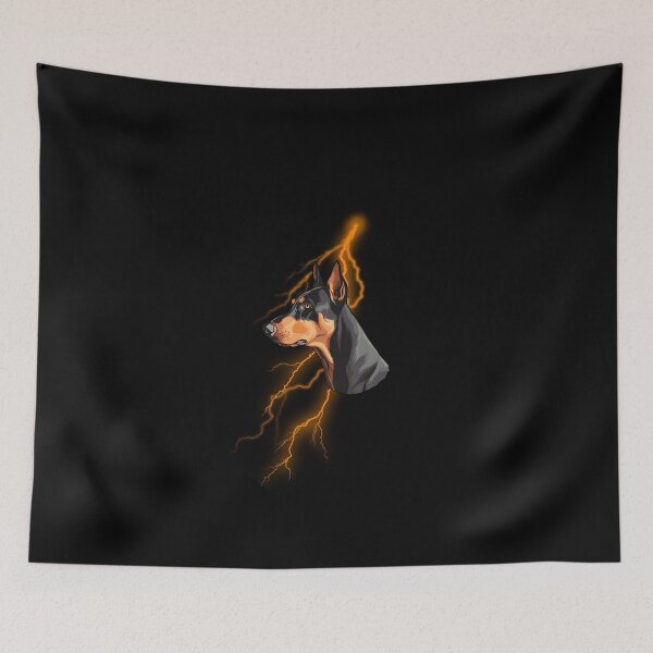 Item preview, Doberman Amazing Dog T-Shirt Thunderstorm Lightning Orange designed and sold by Mypieceofspace.