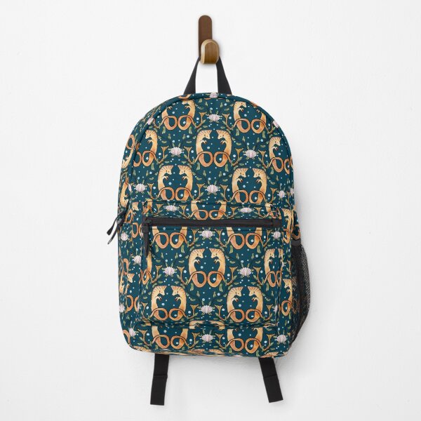 Item preview, Hippocampus sea horse damask designed and sold by Celeste Bocchicchio-Chaudhri.