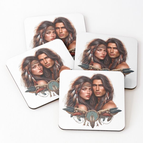 Item preview, Native American Couple designed and sold by PixelsNBows.