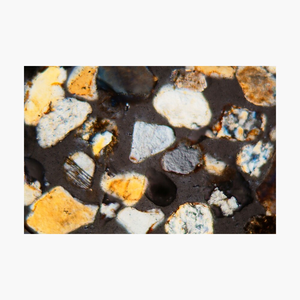 Thin Section Of Desert Sand Grains Under The Microscope And In Polarized Light Metal Print By Zosimus Redbubble