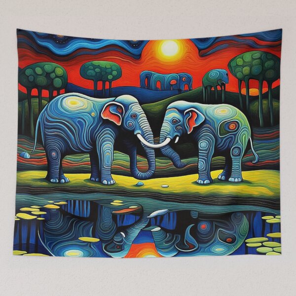 Item preview, Reflecting Elephants designed and sold by George Hutton Hunter.